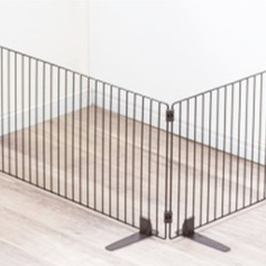 【ペット用品】システムペットフェンス P-SPF-96 (色)マットブラウン 幅 約90cm 高さ 約55cm ※一部サビありの画像