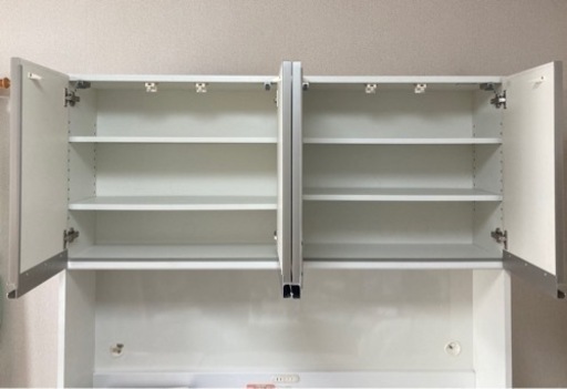 【6月末まで最終値下げ】綾野製作所製　食器棚　幅140cm ホワイトパール