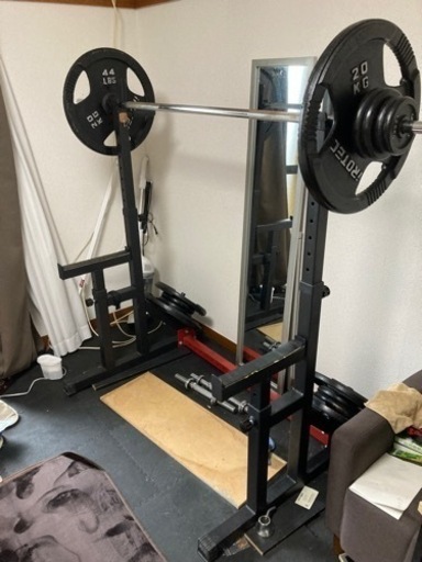 スクワットバーベル100キロセット