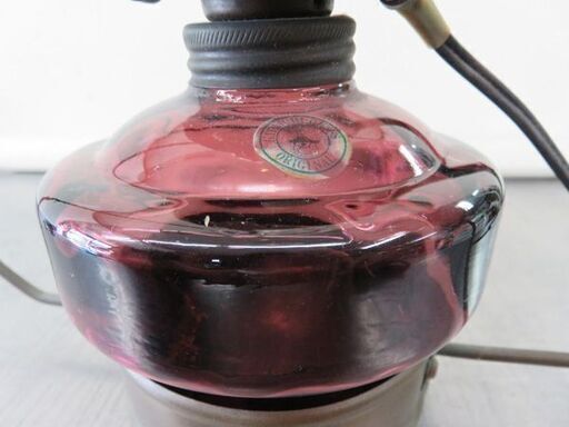 小樽 北一硝子 ガラスランプ オイルタイプ→電球タイプに 吊り