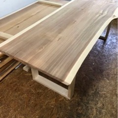 大幅値下げ 激安 W211サイズ 天然 無垢 一枚板ダイニングテーブル 近場配送サービスの画像