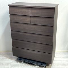 ニトリ ハイチェスト ウィッシュ2 整理箪笥 6段 ダークブラウ...