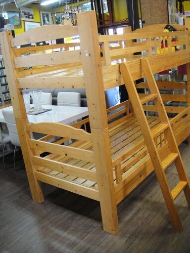 木製二段ベッド　パイン材　スノコ床板　２段ベッド　子供ベッド　子供部屋
