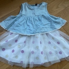 kids キッズ　服　ワンピース　女の子　110㎝　デニム　レース