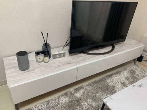 美品！大理石柄　白　テレビ台