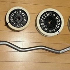 ファイティングロード　バーベル　Wシャフト 120cm ラバープレート　セット