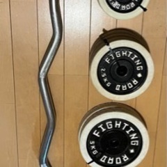 ファイティングロード　バーベル　Wシャフト 120cm ラバープレート　セット