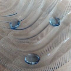 昭和レトロ　持ち手付きガラス皿　大小各1の画像