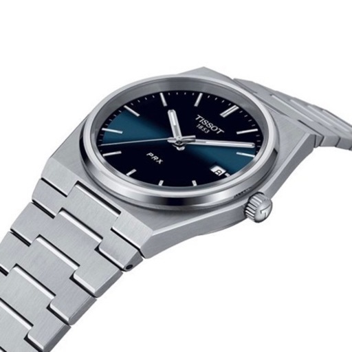 美品TISSOT ティソ PRX ブルー青文字盤 クォーツ メンズ 腕時計 付属品有 T137.410.11.041.00 ラグスポ 入手困難 希少 正規品 ノーチラス