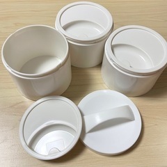 【新品未使用】縦型3段ランチ　白の画像