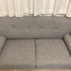 受付終了LOWYA2人掛けソファ布張りグレー