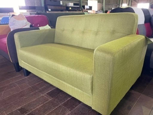新品2Pソファー！グリーン