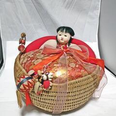 USED 阿部金次郎作 いづめ子人形 女の子 1体 金彩 赤 大...