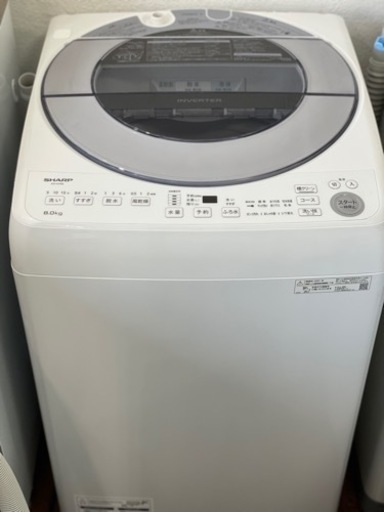 送料・設置込み　洗濯機　8kg SHARP 2021年