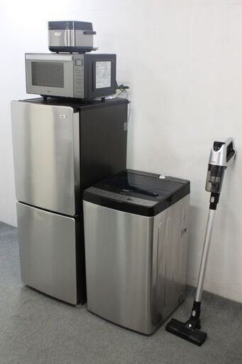 ハイアール  アーバンカフェシリーズ ステンレスブラック５点セット 洗濯機冷蔵庫レンジ炊飯器掃除機 Haier  中古家電 店頭引取歓迎 R5765)