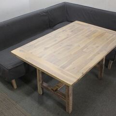 unico/ウニコ MANOA(マノア)ダイニング3点セット W1200　テーブル/ベンチ/バックレスト  テーブル 中古家具 店頭引取歓迎 R5798)