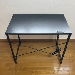 【美品】山善 デスク 幅80×奥行49×高さ70 MCPE-8050(BKSBK)の画像