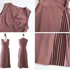 新品未使用新型ワンピース 女性ノースリーブプリーツベストスカートウエストロングスカート日系の画像