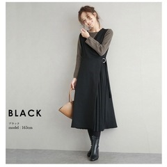 新品未使用ワンピース レディース ロング サイド プリーツ ワン...