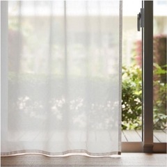 【終了】無印良品 MUJI カーテン/白ホワイト　ポリエステルし...