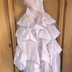 薄ピンクのプリンセスラインカラードレス　サイズMの画像