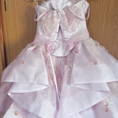 薄ピンクのプリンセスラインカラードレス　サイズMの画像