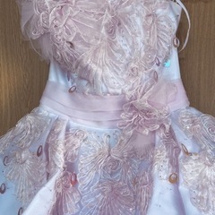 薄ピンクのプリンセスラインカラードレス　サイズMの画像