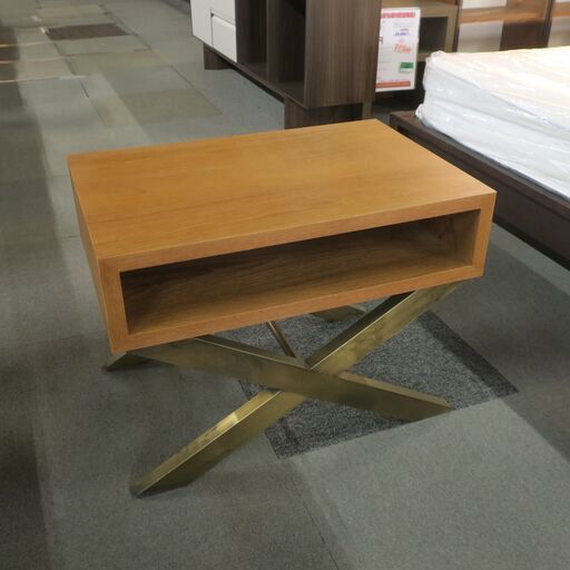 【モデルルーム展示品】 ナイトテーブル W600 ナチュラルブラウン【傷有り】【JV0426-01】 お電話で3日間お取り置き可能！