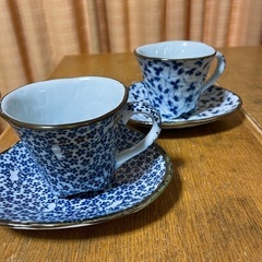 和風柄コーヒーカップ、ソーサー