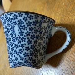 和風柄コーヒーカップ、ソーサーの画像