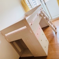 美品♡可愛い♡ハートマットレス付きロフトベッド