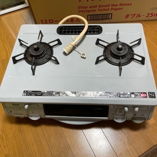 ガスコンロ　2口　Rinnai 別売ケーブルソケット付き