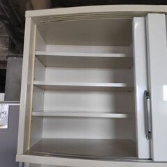 松田家具　白エナメル塗装　キッチンボード　食器棚『中古使用感あり』W1165　【リサイクルショップサルフ】の画像