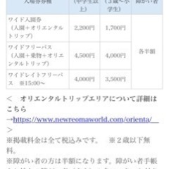 レオマワールドチケット1枚　ランチ券1枚