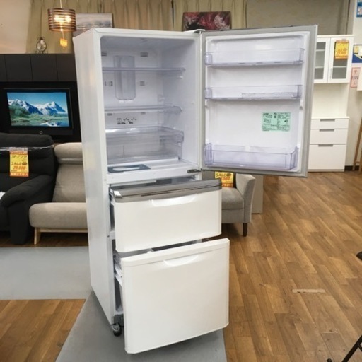 三菱 335L 3ドア冷蔵庫（プラチナホワイト）MITSUBISHI MR-C34Y大容量