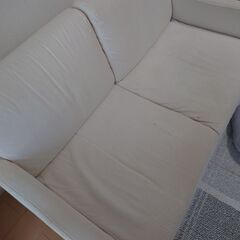 無印良品 洗いざらしの綿帆布ソファ本体・2.5シーター・ウレタンポケットコイル用カバー生成の画像
