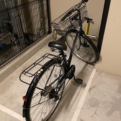 自転車　ママチャリ　ワイドカゴ　27インチ