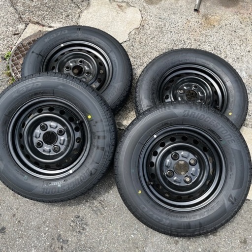 値下げしました！！20000円から熊本発★新品タイヤ4本セット　ホイル付き　Bridge Stone ブリジストーン　145/80R12  K370