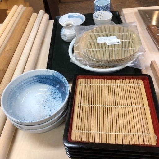 ☆蕎麦打ち 道具セット1式 のし台足付き 麺切り包丁☆