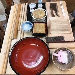 ☆蕎麦打ち 道具セット1式 のし台足付き 麺切り包丁☆