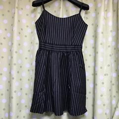 セット ワンピース インナー フリーサイズ ストライプ レディース 黒の画像