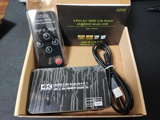 FERRISA HDMI 切替器 4K 60HZ 4入力1出力　リモコン付き