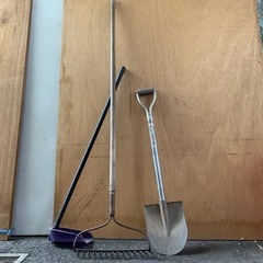 中古 農具3点セット アメリカンレーキ ショベル どぶさらい