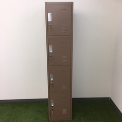 ロッカー おしゃれ スチールロッカー 4人用 ブラウン 鍵付き ...