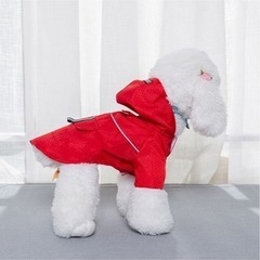 新品未使用　SVEC WOMEN　犬ドッグレインジャケット レインコートウェア　レッドの画像