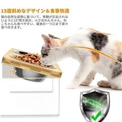 猫 犬 食器 ペットボウル台 餌入れ 水飲み 猫皿 スタンド付き食器 傾斜設計の画像