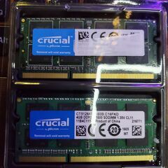crusial 低電圧 DDR3 1.35V RAM ４GB２枚セット