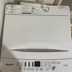 Hisense 洗濯機 5.5kg 1人暮らし用の画像