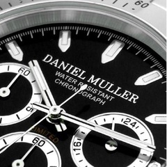 新品◆入手困難 ダニエルミューラー 腕時計 クォーツ クロノグラフ ステンレス 文字盤 黒メンズウォッチ 希少ROLEX ロレックス デイトナの画像
