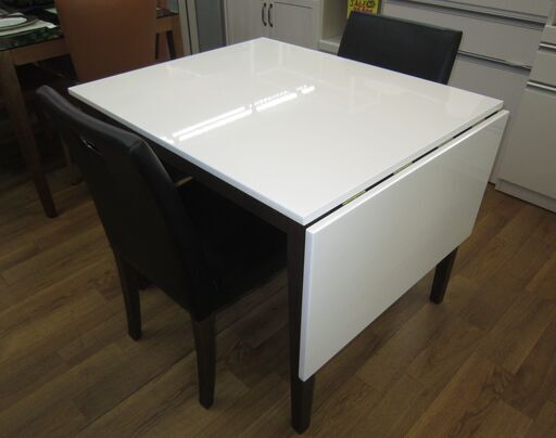 R369 人気バタフライダイニング3点セット、幅90cm・130cm 美品